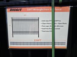 (22) Wrought Iron Fence Panels - 7'x10' (23) Posts