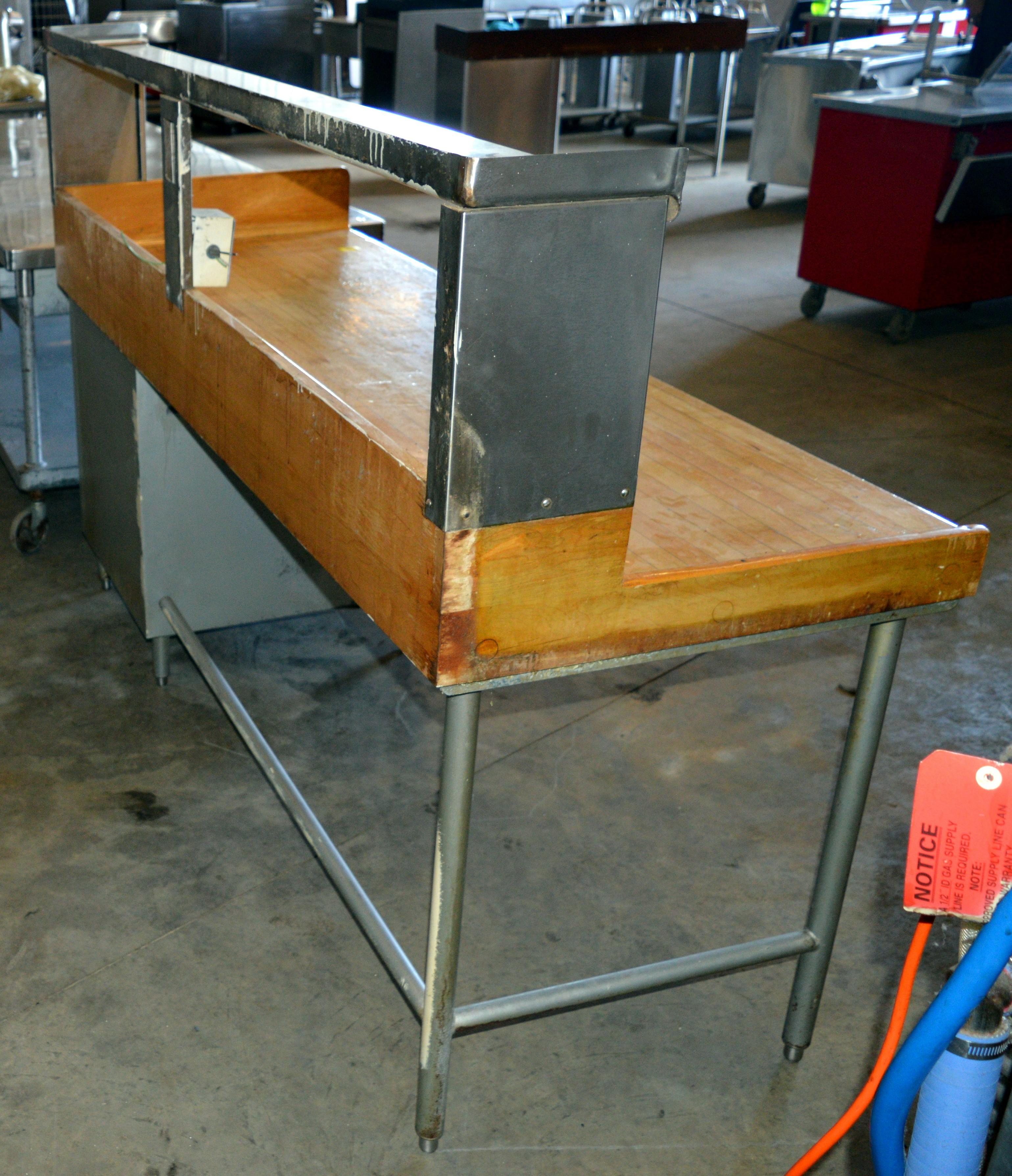 Stainless Steel Table w/ butcher block top