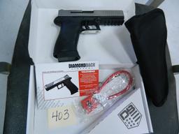 Diamondback DB9FS, Full Size 9mm Pistol, NEW IN BOX, 15 Shot, Stainless/Black, 4.75"BRL, DAO