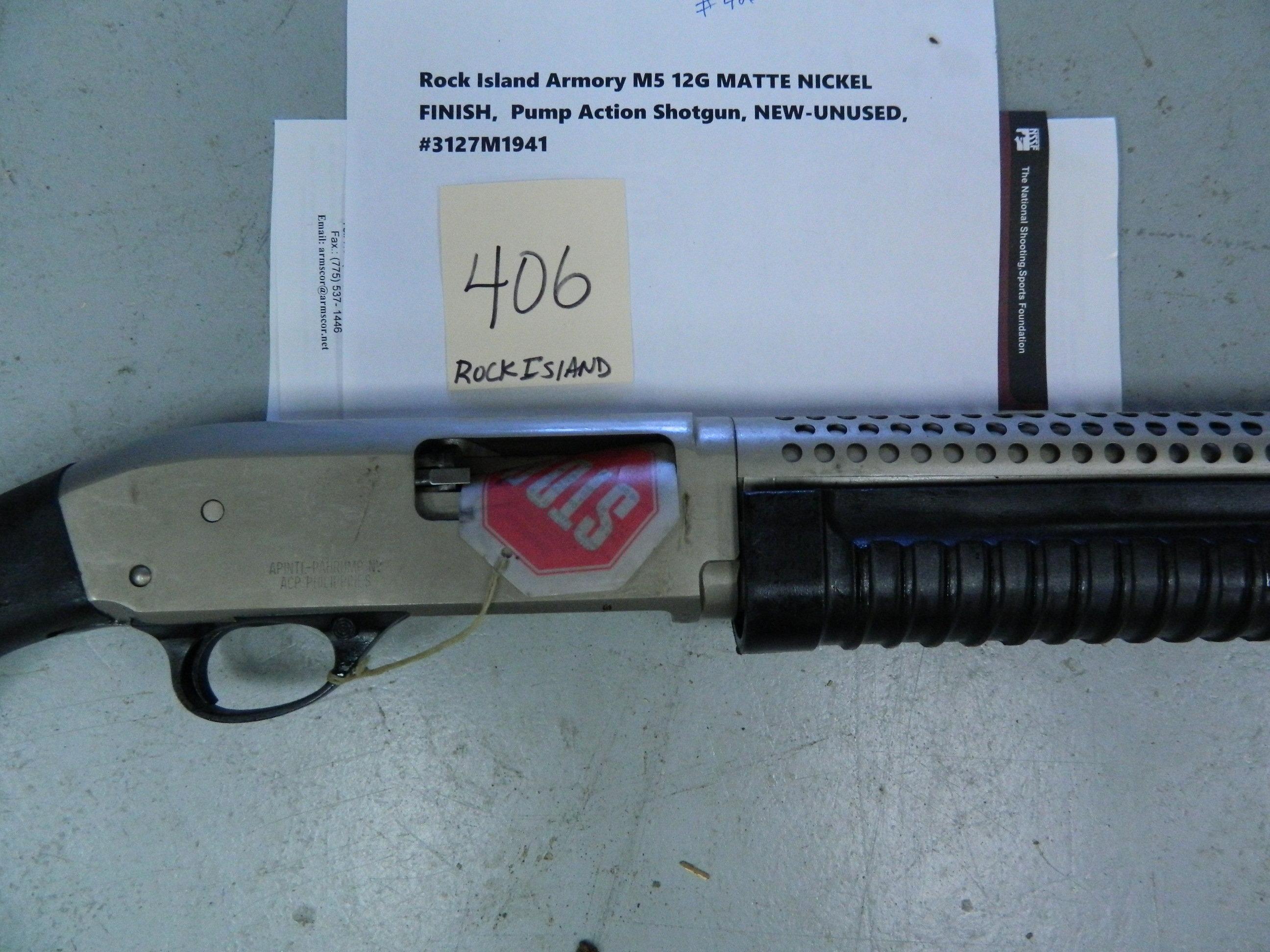 NEW-UNUSED Rock Island Armory M5 12 Gauge Shotgun, Pump Action, MATTE NICKEL FINISH! Shippable Item