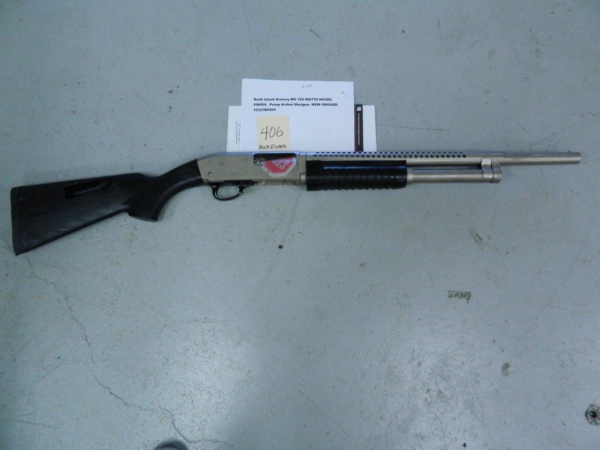 NEW-UNUSED Rock Island Armory M5 12 Gauge Shotgun, Pump Action, MATTE NICKEL FINISH! Shippable Item