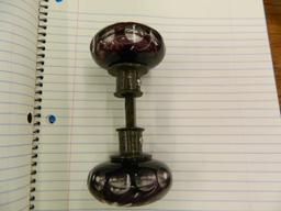 Amethyst Cut to Clear Door Knob, Very Fine Estate Find! 4.5" Long. We WILL Ship This Item