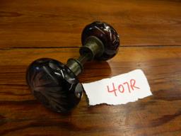 Amethyst Cut to Clear Door Knob, Very Fine Estate Find! 4.5" Long. We WILL Ship This Item