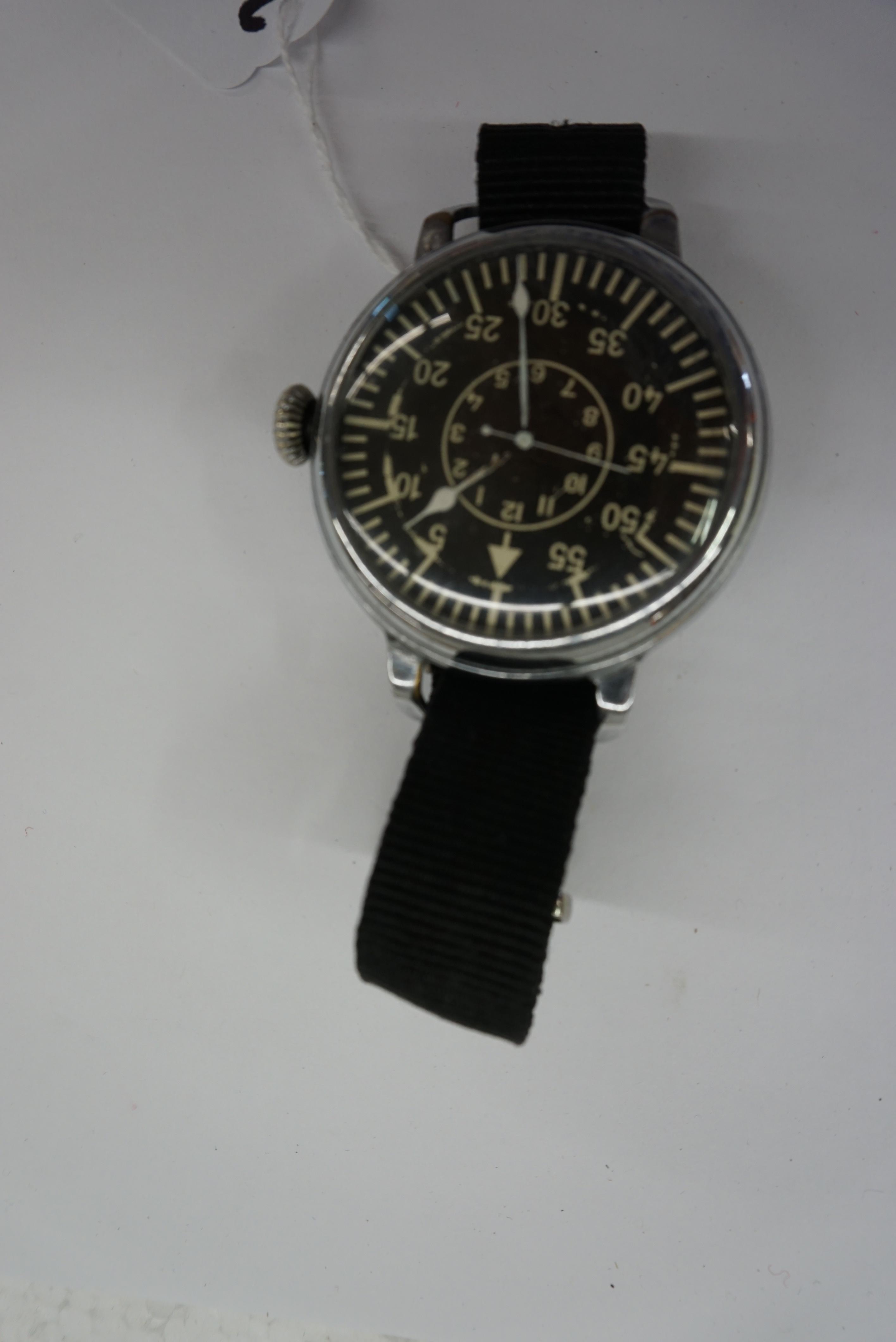 Belived by Auctioneer to be a Copy of German Air Force Observers Watch, Works, 2" Diameter