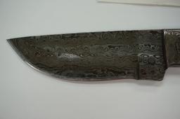Handmade Damascus Blade Knife with Micarta Handle, Hunting Knife.