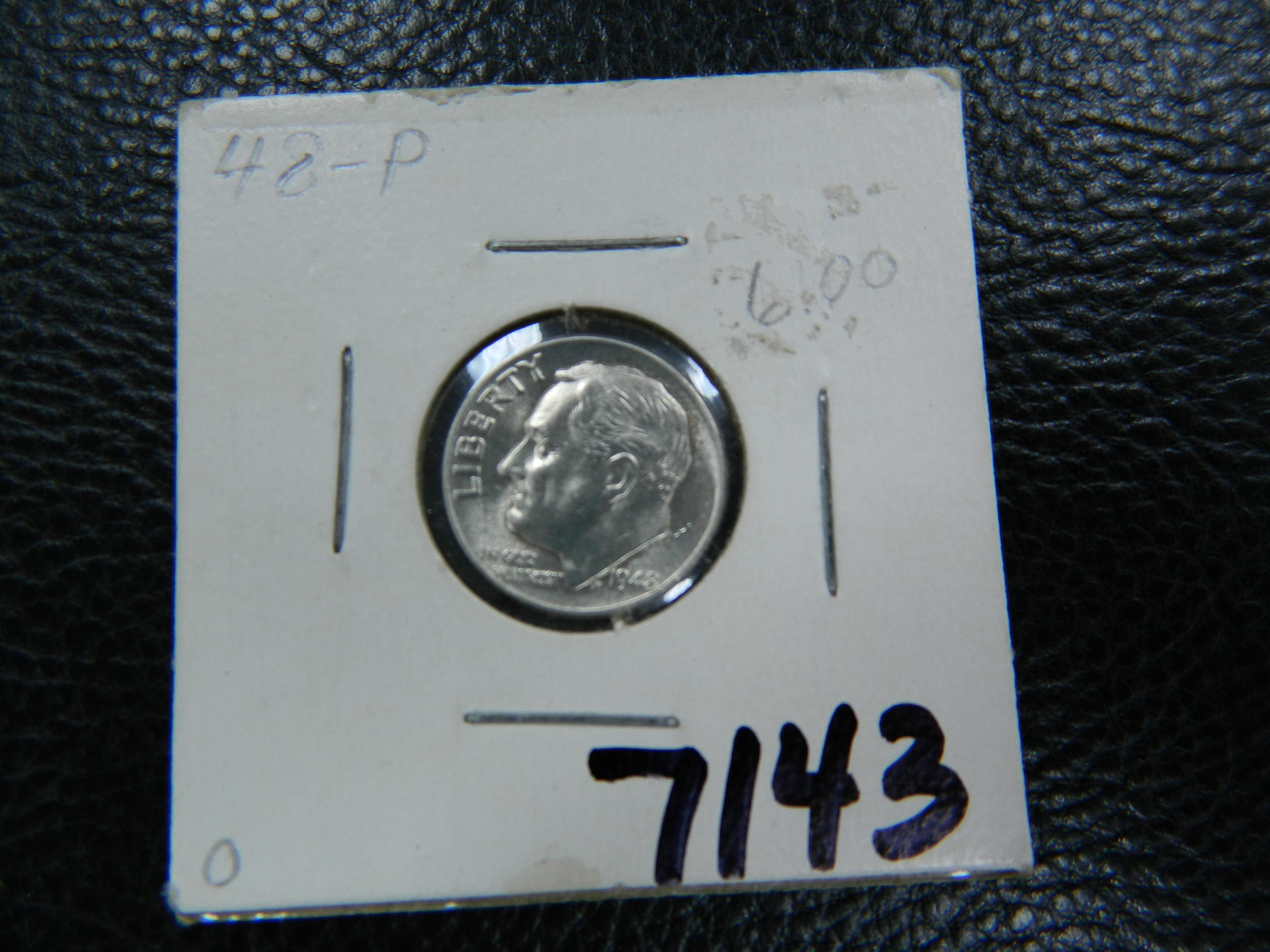 1948 Silver Roosevelt Dime, 90% Silver, Nice!