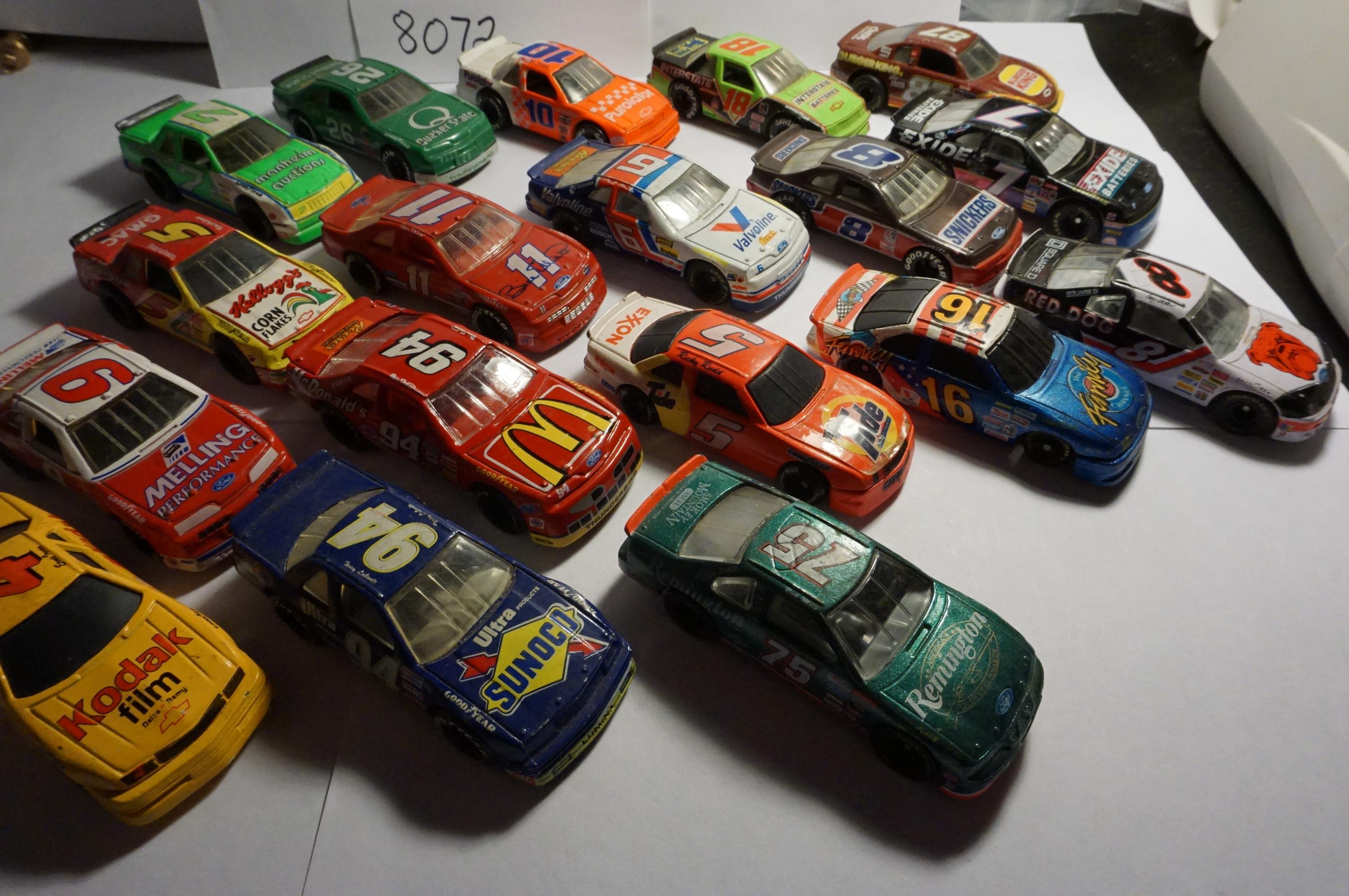 Eighteen (18) 1990's Matchbox NASCAR die cast cars, Racing Champions, All One Money. Estate Find!