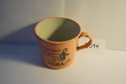 OLD! Porcelain Cup "Mary had a Little Lamb..."  made in Sweden, does have chipping of porcelain