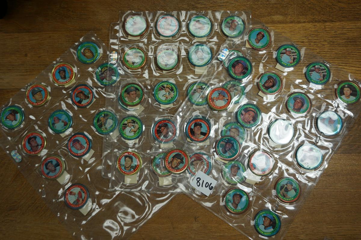 Fifty-Two (52) 1971 Topps Metal Baseball Coins  Loaded with Stars incl some duplicates: