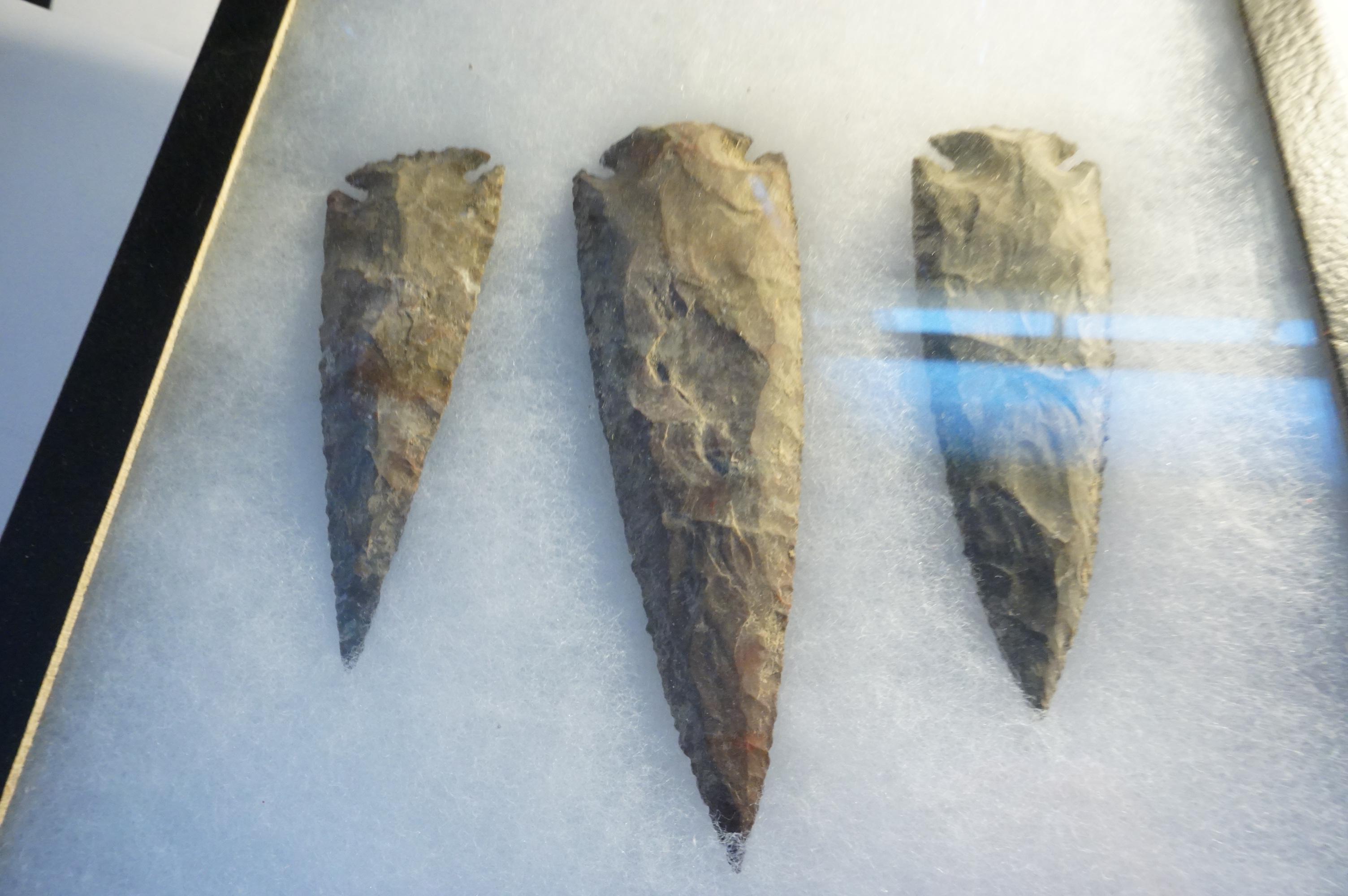 Three (3) X The Money: Estate Find, Arrowheads or Points, I believe these to be 20th Century Points