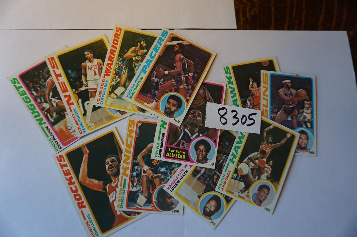 Eleven (11) 1978-79 Topps Basketball Cards, All One Money, Incl: David Thompson, John Drew, John