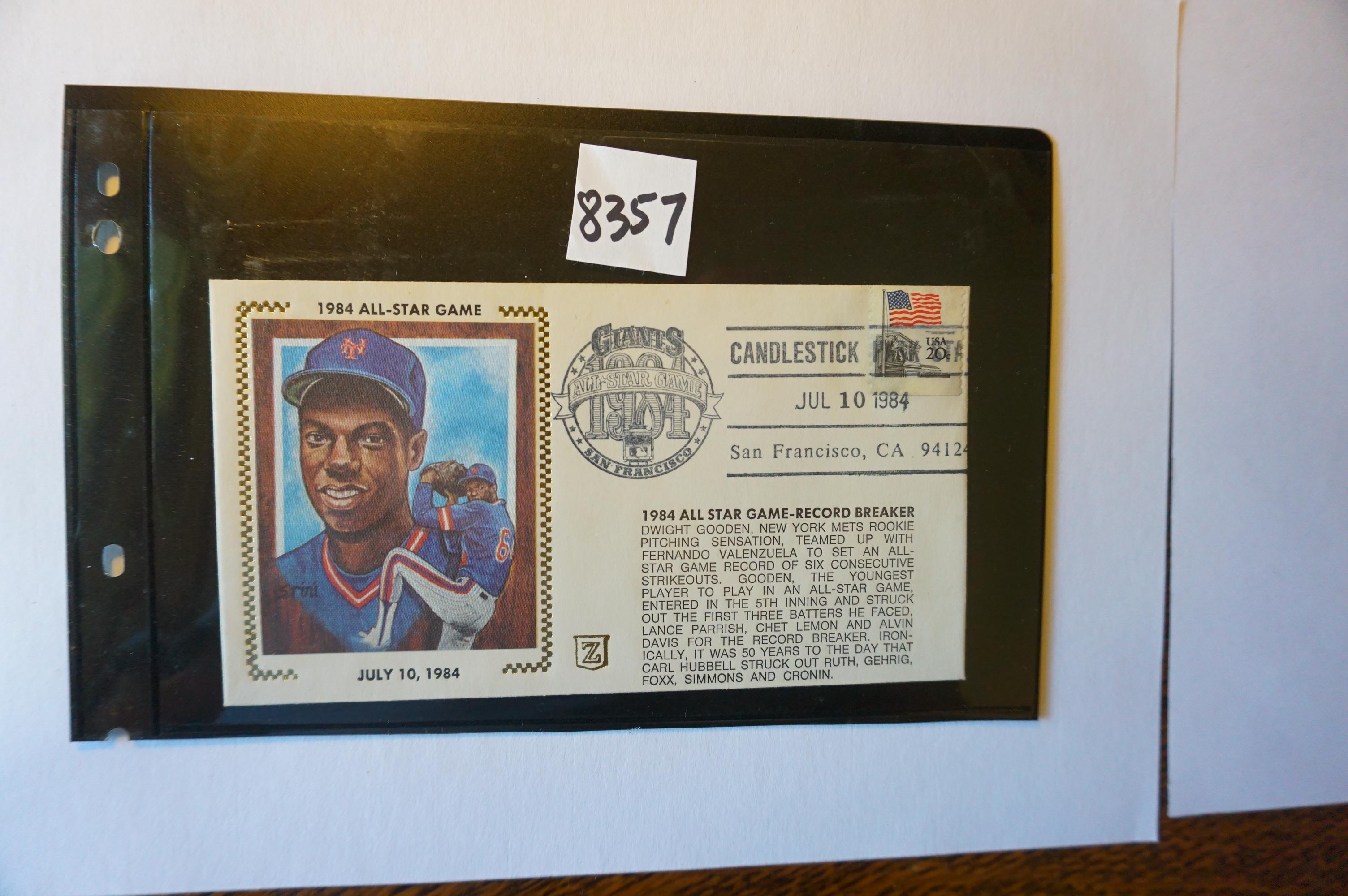 Dwight Gooden 1984 All-Star Game First Day cover July 10th 1984, held at Candlestick Park, SF.