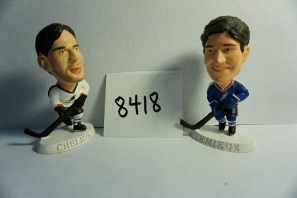TWO (2) 1996 Corinthian 3.25" Hockey Superstars: Lemieux and Chelios, Both One Money, Plastic