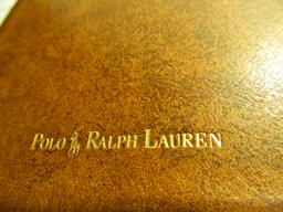 5.375" x 7.5" Ralph Lauren Polo Leather Bound World Atlas, Printed in Sweden, Gold Leaf Pages