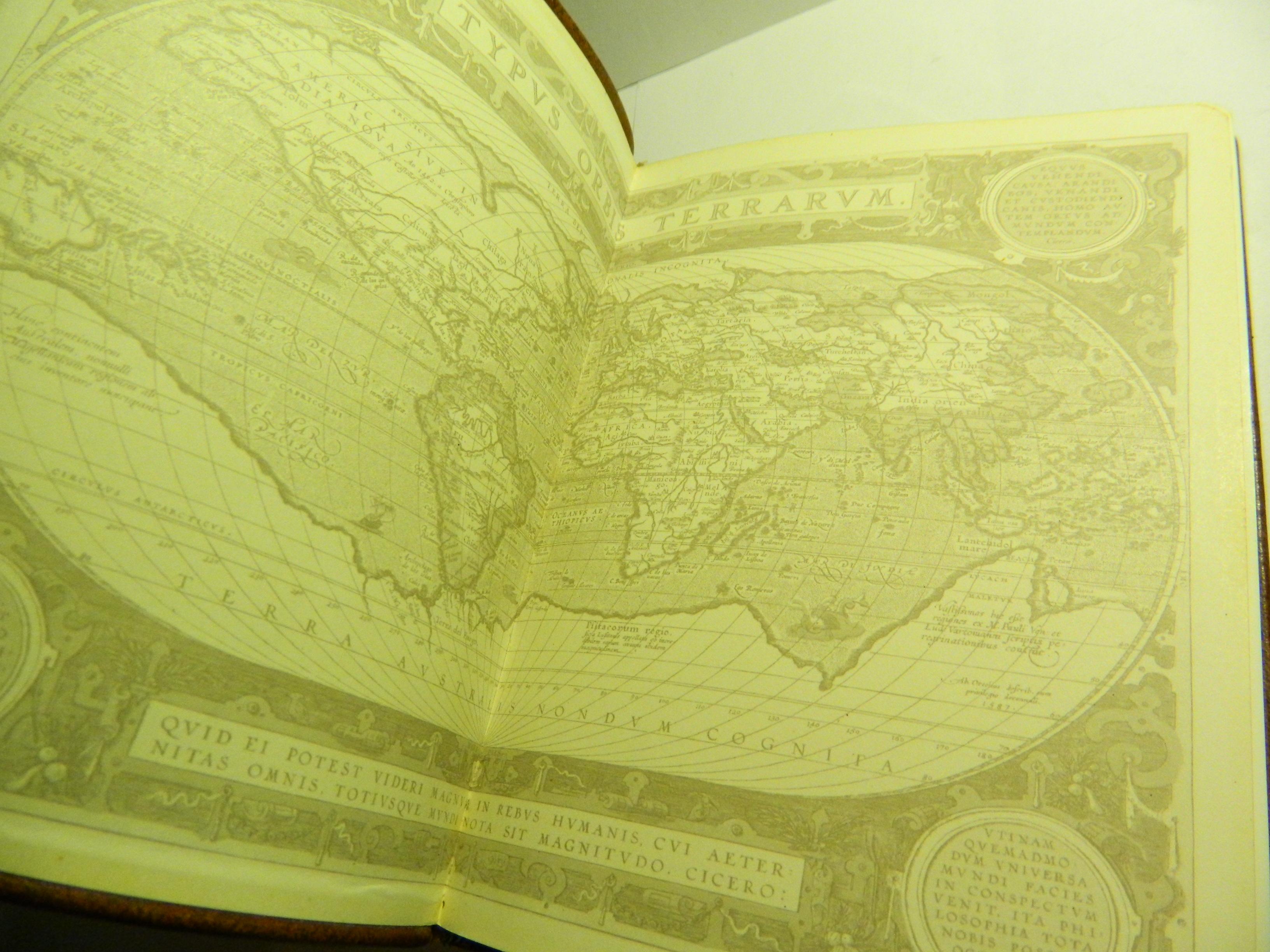 5.375" x 7.5" Ralph Lauren Polo Leather Bound World Atlas, Printed in Sweden, Gold Leaf Pages