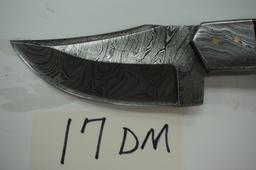 Handmade Damascus Blade Knife with Ram Horn Handle.