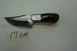 Handmade Damascus Blade Knife with Ram Horn Handle.