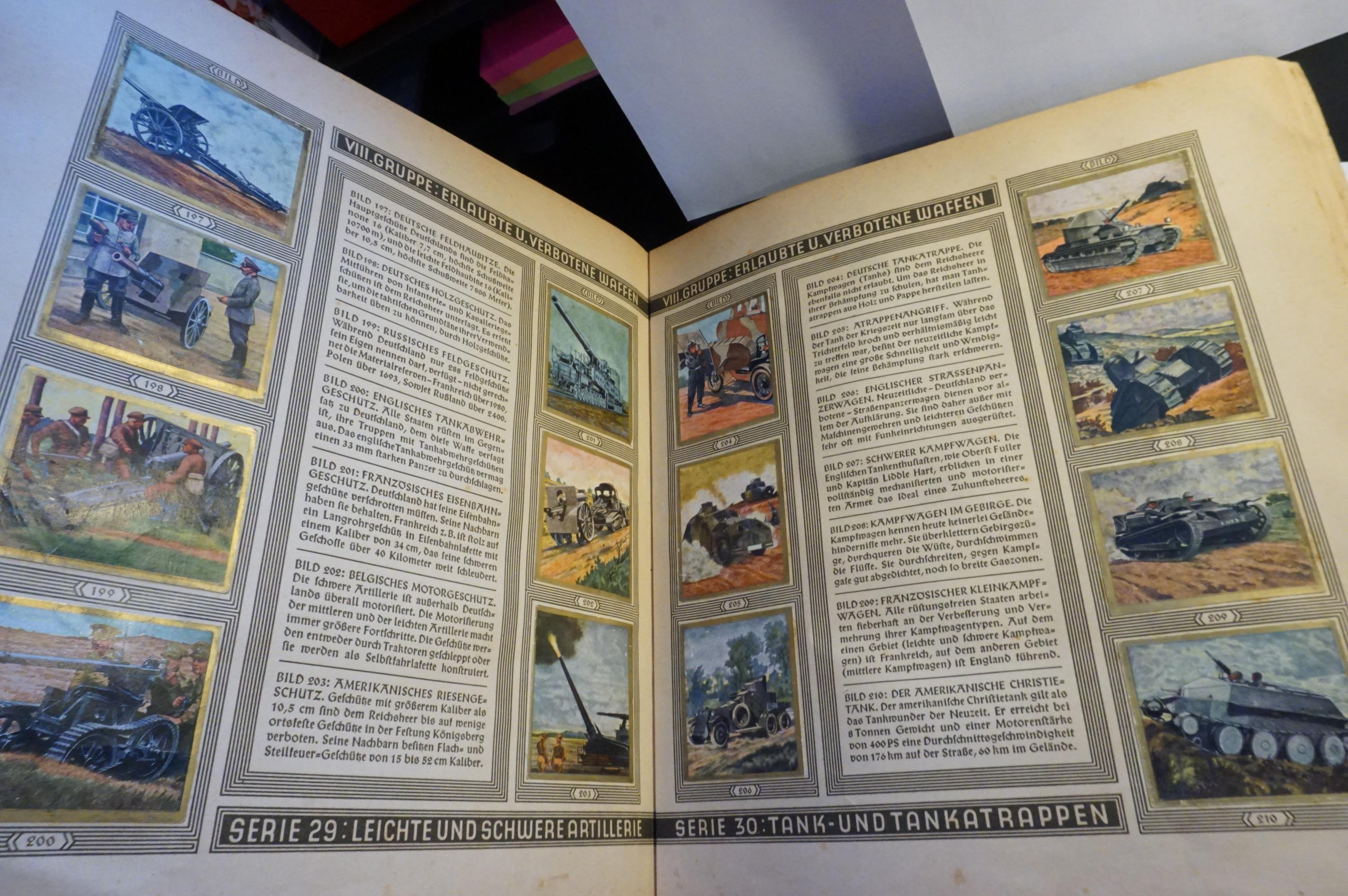 "Die Reichswehr" 1933 German Forces Cigarette Card Album (colored cards), Note: Some Damage to