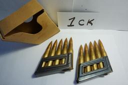 1938 NAZI Germany BOX of 8mm M. 30 Scharfe S-Patronen Rottw. 10 Stuck Cartridges in paper box!