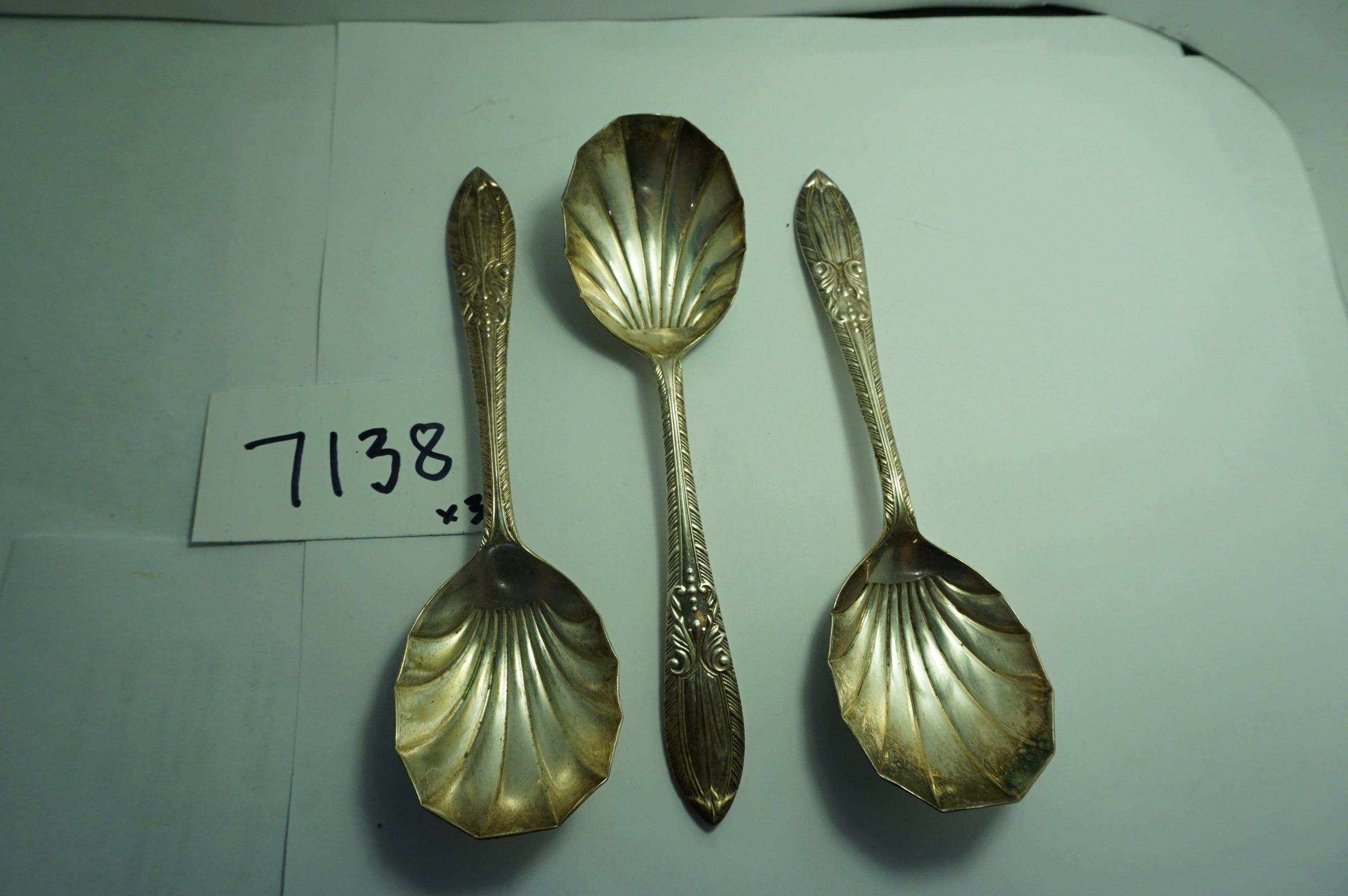 Three (3) X The Money" Yeoman Plate, Made in England, Nicely Detaled 5.5" Spoons, Estate Find.