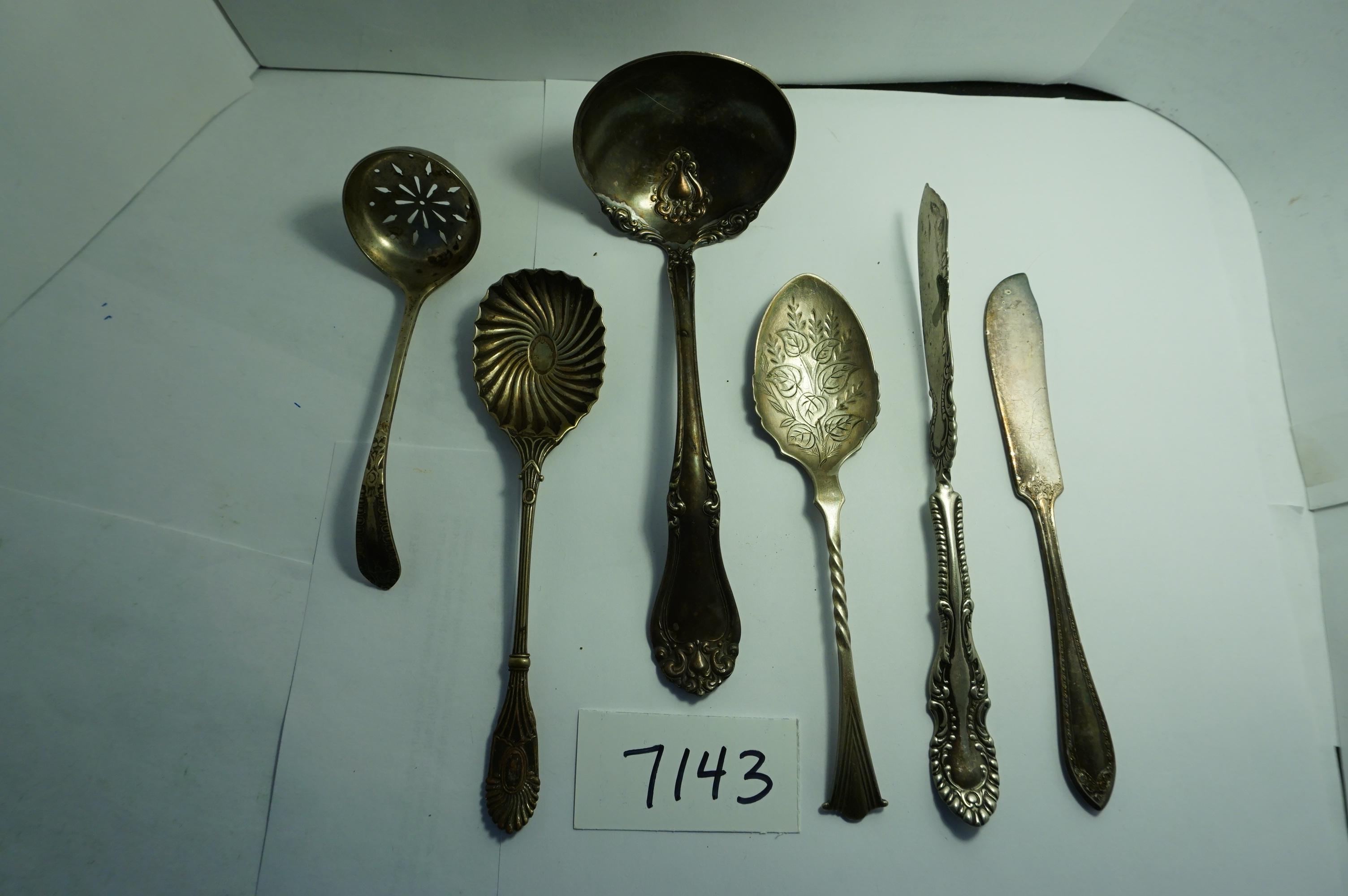 Six (6) X The Money: Highly Detailed Vintage Serving Pieces, Estate Find, OLD, metal content unknown