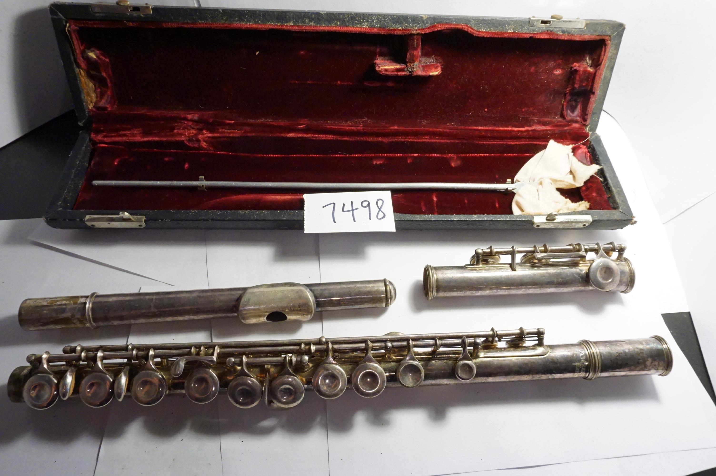 Silver Plated Vintage Alexandre Paris Flute with Case in Poor Condition, OLD, Estate Find.