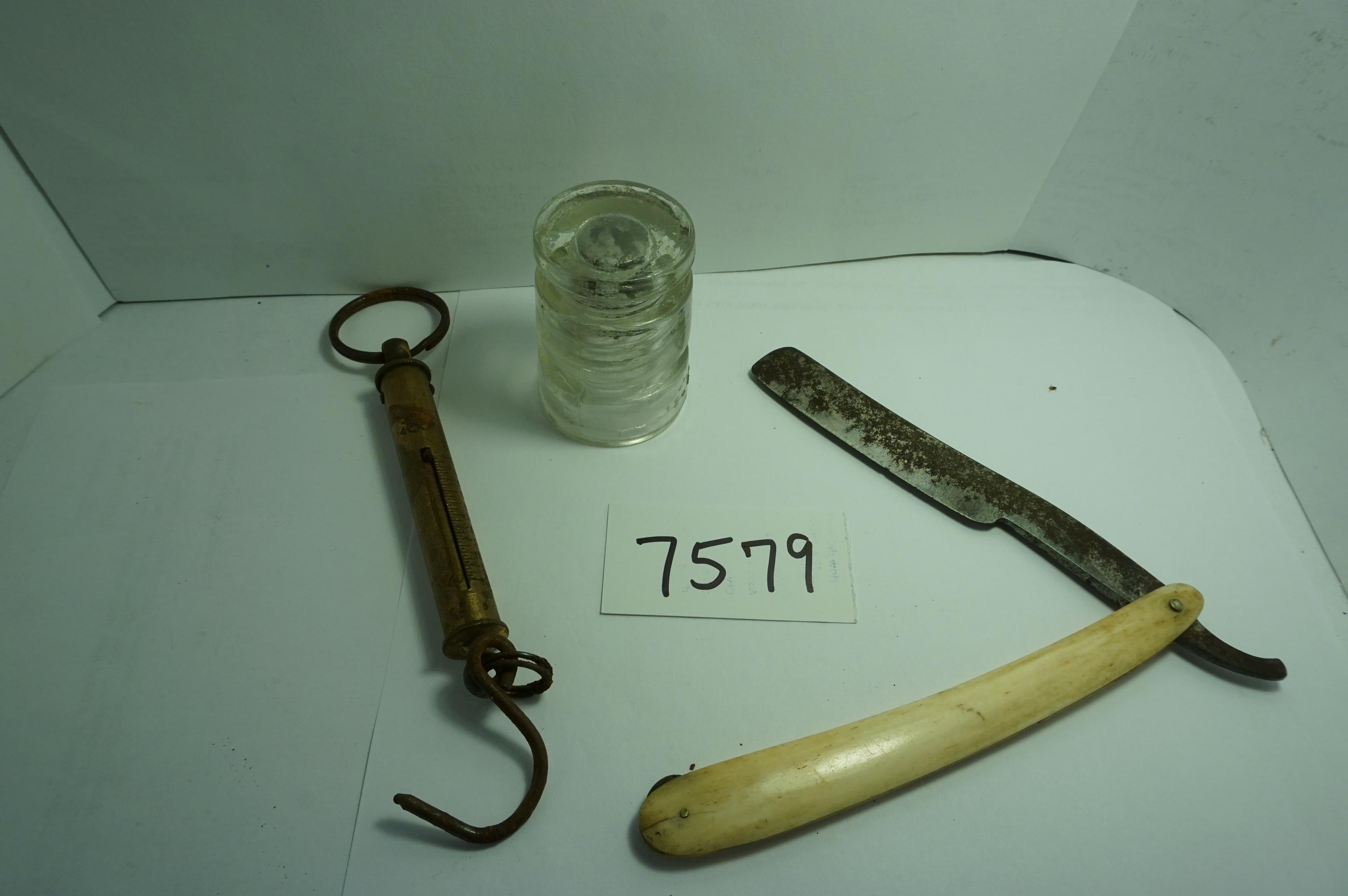 Estate Barn Find: All Three for One Money, OLD straight edge razor with some rust (handle seems to