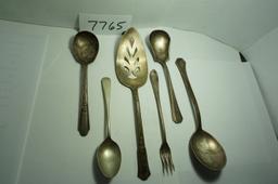 Six (6) X The Money: Old Silver Plate Utensils, Estate Find. Need Cleaning.