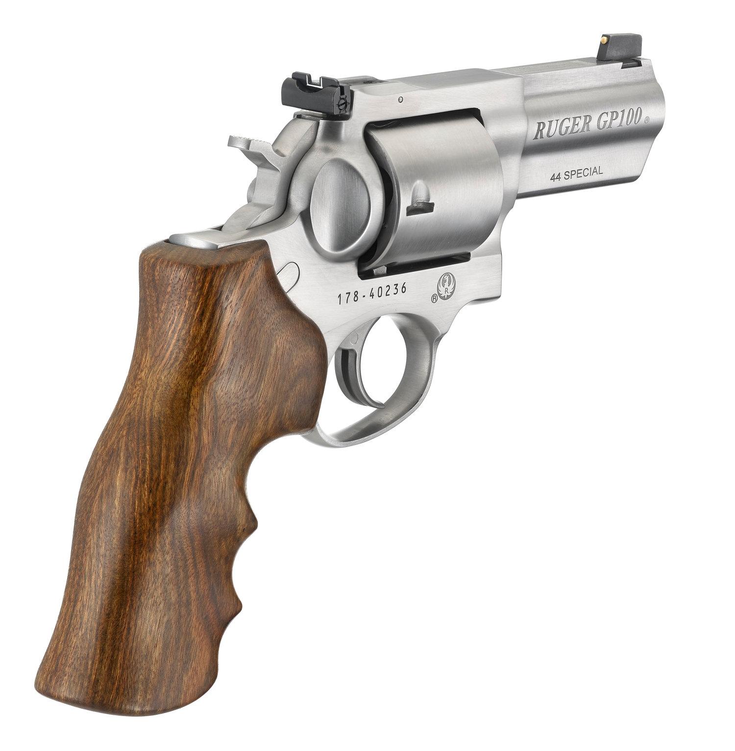 Ruger GP100 .44 SPECIAL Revolver, Stainless Steel, Wood Grip