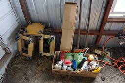 Large Lot of Furniture Dollys, Chemicals, Roll of 1000 sf poly sheeting