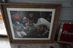 Signed Earl Campbell Framed Piece