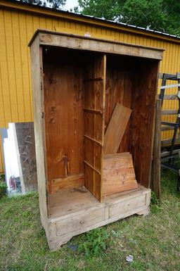 19th Century Texas Handmade Wardrobe, Cedar, chamfered, Mortis & Tenered, Square Nails. Texas Made