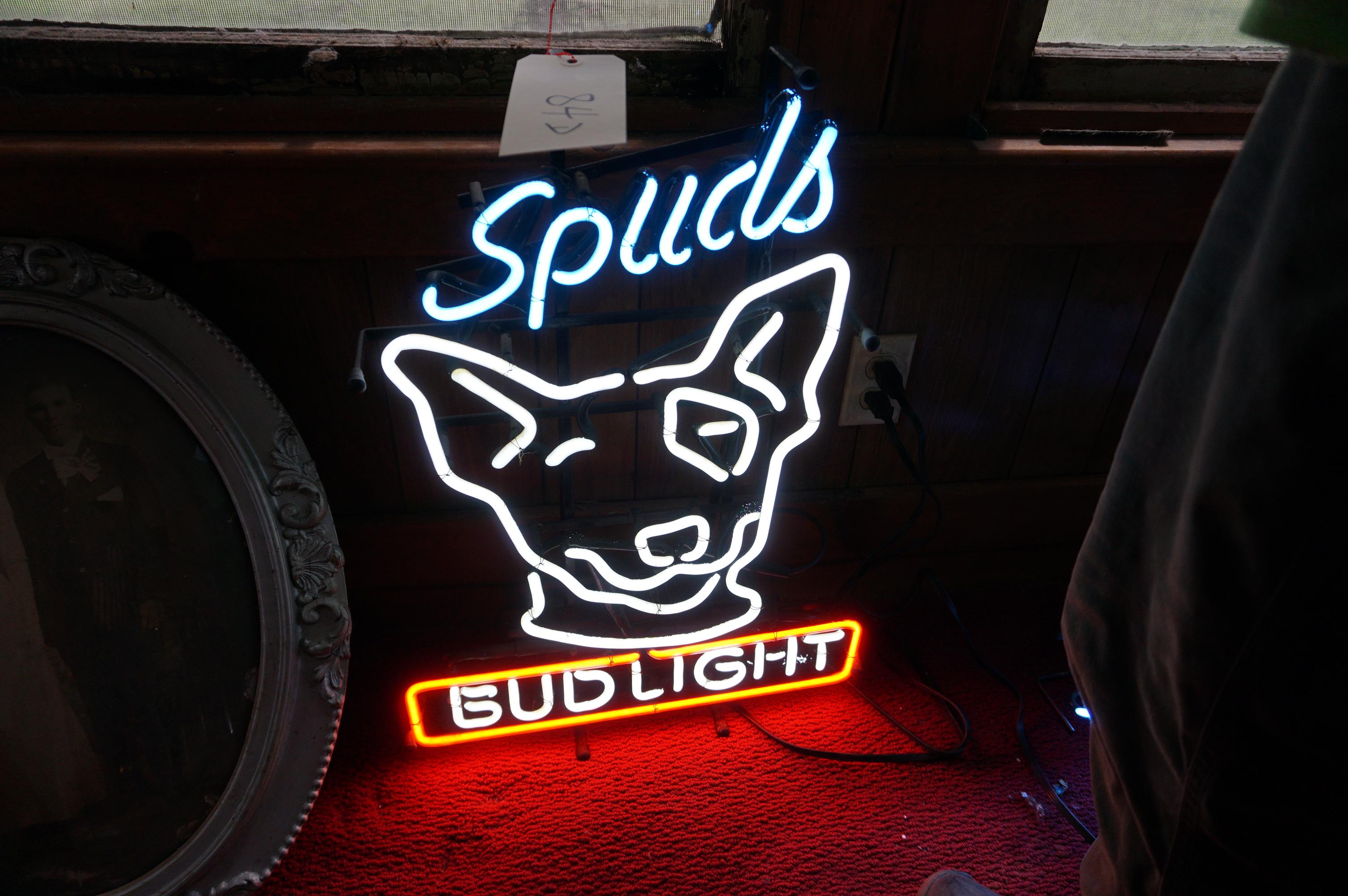 Late 1980's Spuds MacKenzie Neon, Bud, Working. One of the most sought after neons.