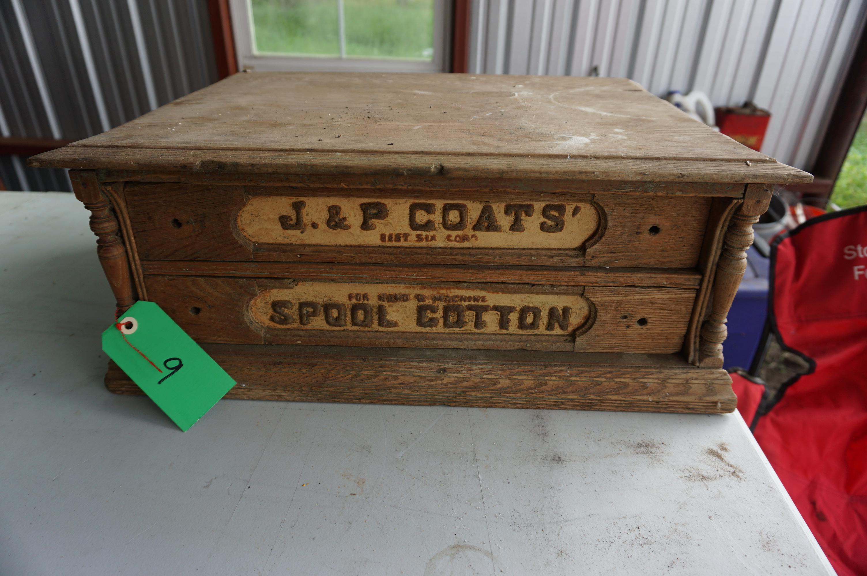 J&P Coats Spool Cabinet, some pulls inside, OLD