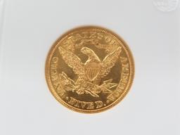 1907 $5 Gold Liberty, CCGS Graded MS65, actual Gold Weight = .2419 OUNCE