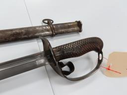 Imperial Japanese Cavalry Saber, 1900-1915, 30.5", Leather Fingerguard is still intact! Frydek, TX