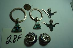 All One Money, Estate Find: (2) Longhorn Pendants, (2) possibly Native American pendants and a pair