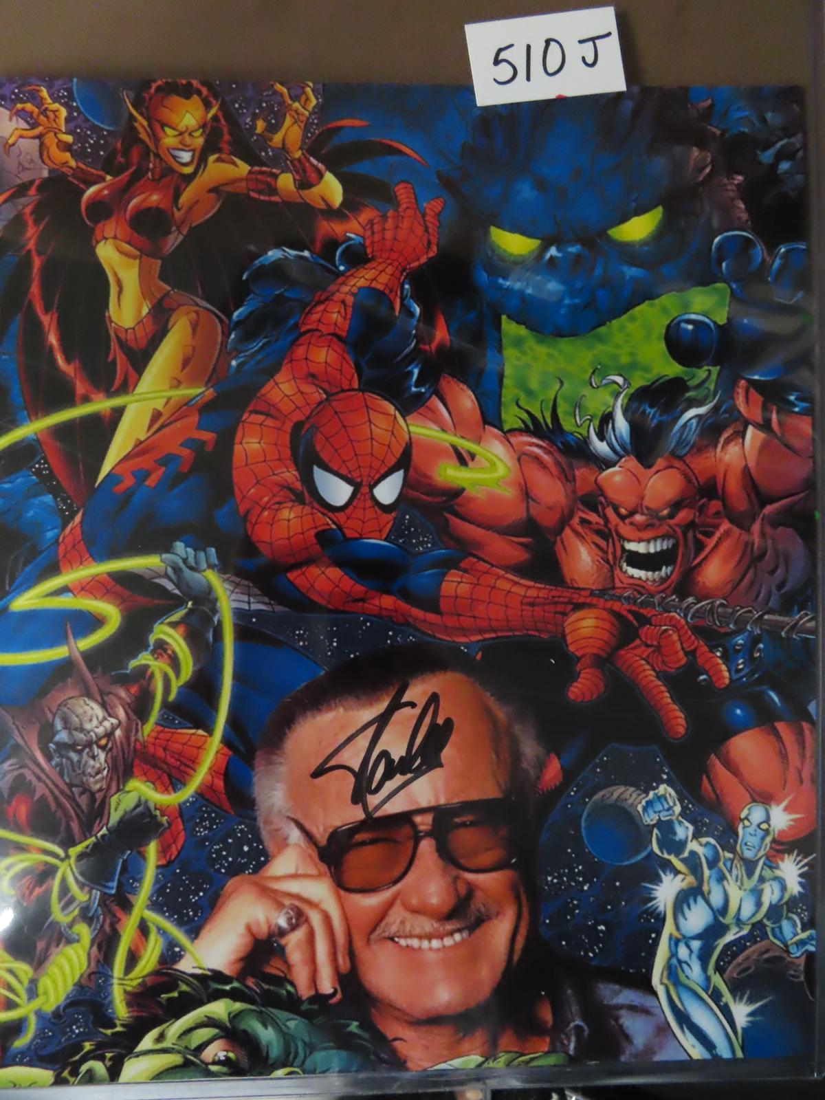 10.5" x 13" Signed Stan Lee Photo (cut down, odd size).