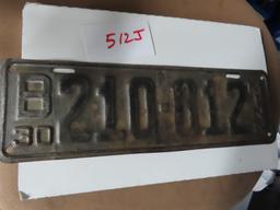 14.5"x4.5" 1930 Minnesota License Plate