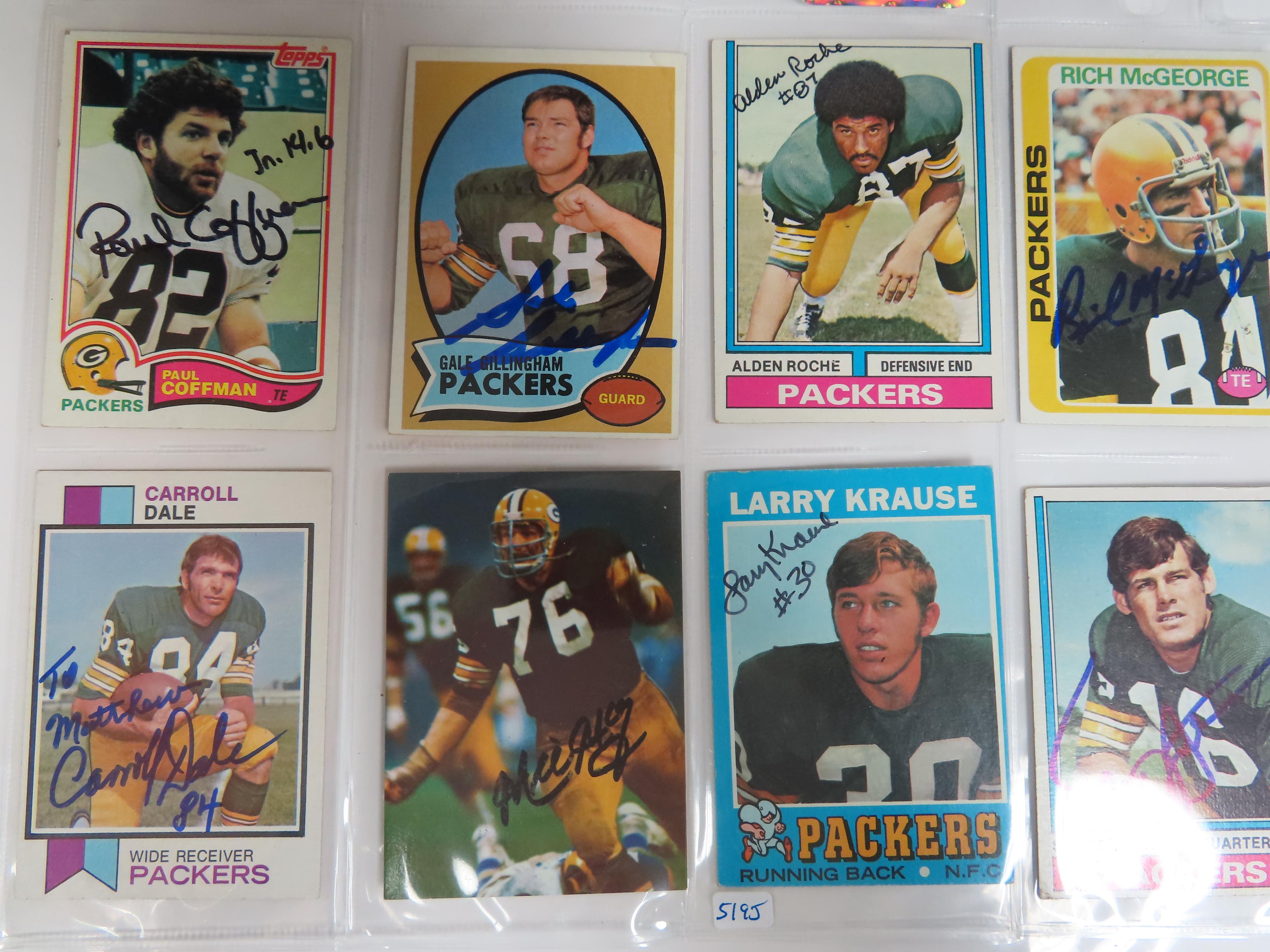 All One Money: Eight (8) Signed Green Bay Packers Cards, nice
