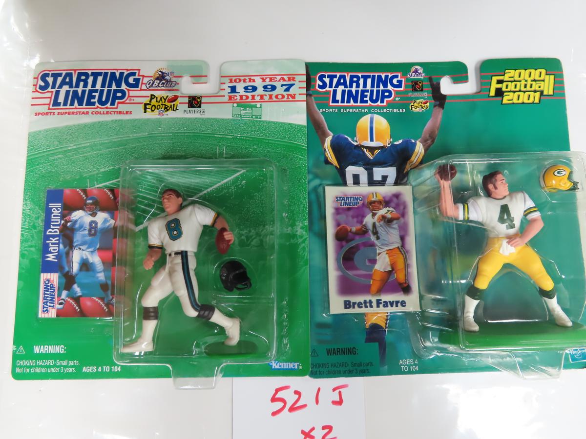 TWO (2) X the Money: Starting Line-Ups QBs, 2000 brett Favre and 1997 Mark Brunell. unopened