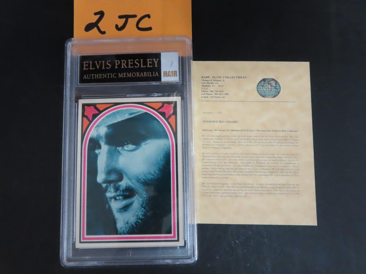 Elvis Presley Hair with COA, 11-22-02. Hradil Auction Co. Does Not Guaranty Authenticity.