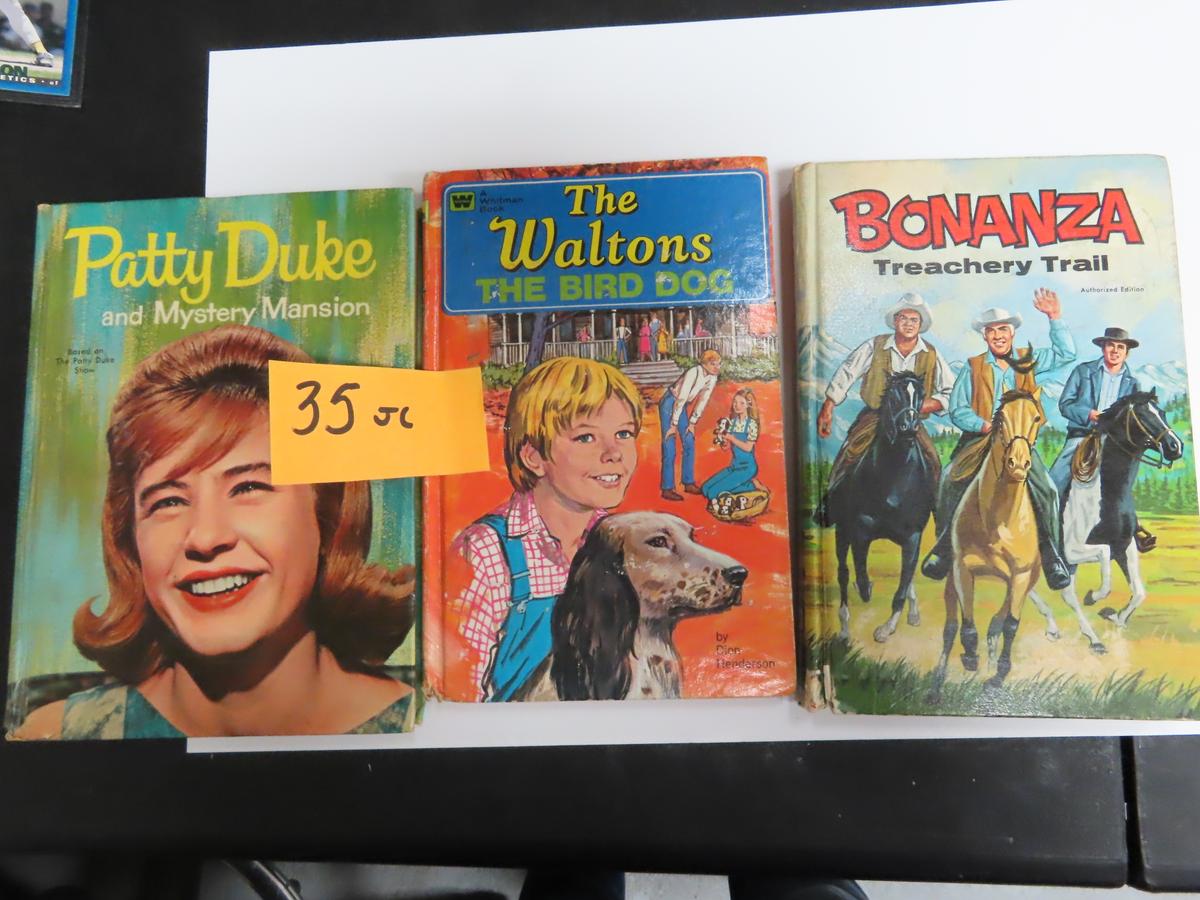 Three (3) Vintage Books For One Money: 1968 Bonanza, 1964 Patty Duke, 1975 The Waltons. All One $