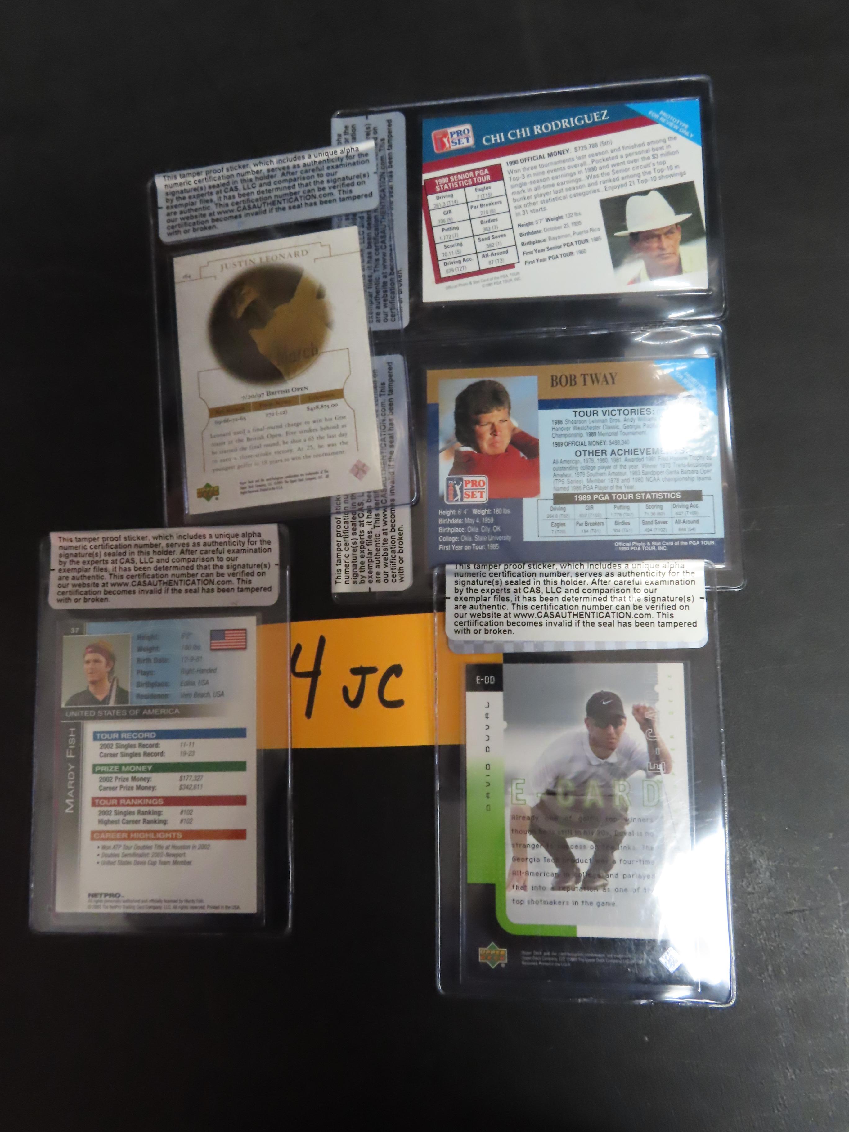 Five (5) Signed Sports Cards incl Chi Chi Rodriguez, David Duval and more. All CAS COAs. ALL ONE $