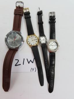 Four (4) Designer Watches, Estate Find, Untested. All One Money incl. Fossil, Citizen, DMQ, Element.