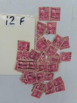 Envelope of 1938 U. S. William McKinley used 25 cent stamps, many of them, all one money