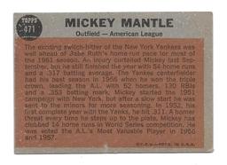 Vintage 1962 Topps Mickey Mantle The Sporting News All-Star Card #471