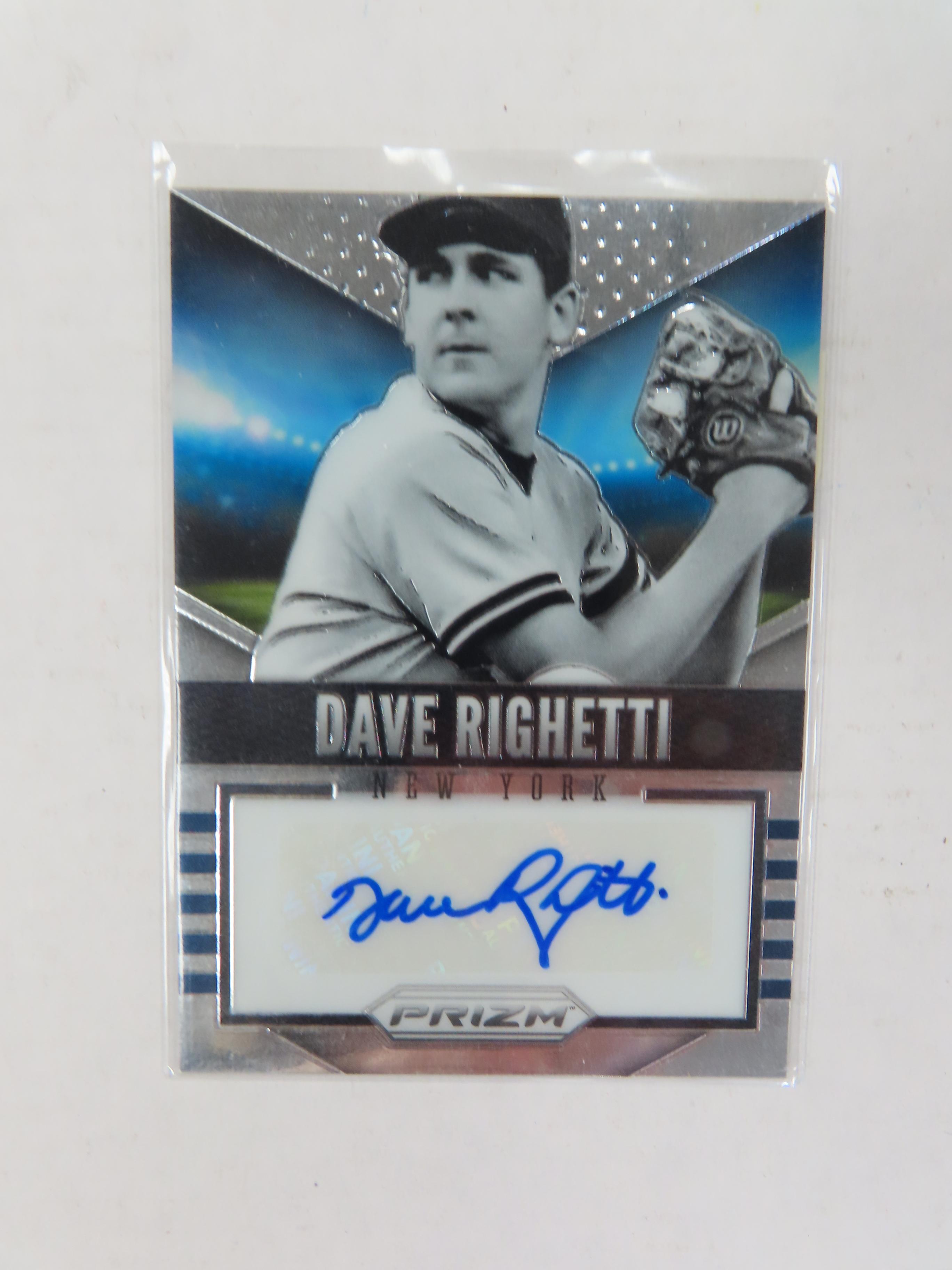 Dave Righetti Signed 2014 Panini Prizm Card #46. 100% Authentic