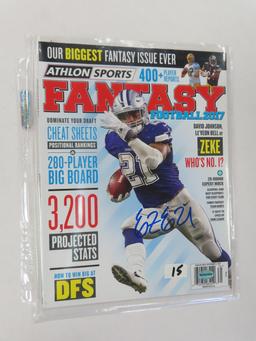 Ezekiel Elliot Signed 2017 Football magazine with unknown COA # B702169. HAC Does Not Guarantee