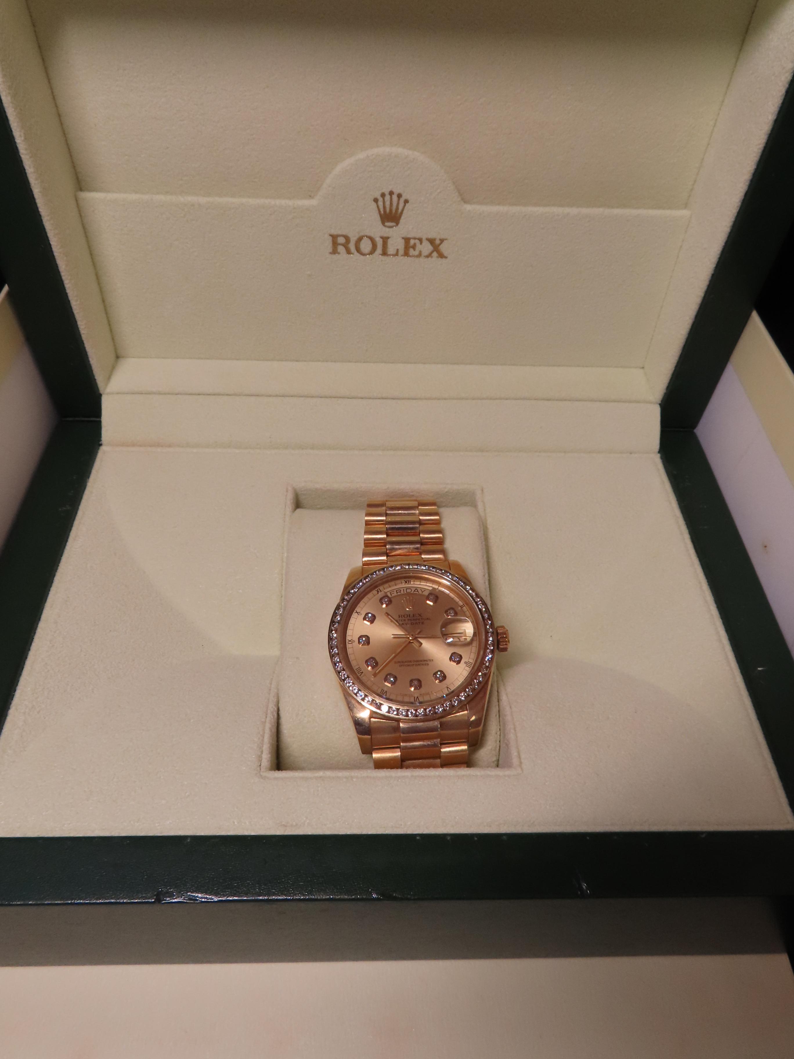 Gents Rolex 18KT Gold DayDate The President Wristwatch, Retail Value $23,000